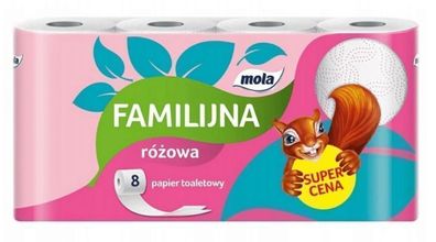 Mola Familijna Toilettenpapier, Rosa, 8 Rollen