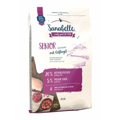 Sanabelle Katzen Trockenfutter Alleinfutter Senior Geflügel 10kg