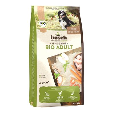 Bosch Bio Hunde Trockenfutter Adult Hühnchen + Apfel