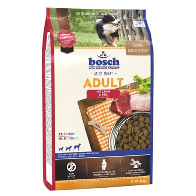 Bosch Hunde Trockenfutter Alleinfutter Adult Lamm + Reis, glutenfrei