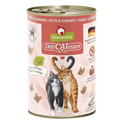 GranataPet Katzen Nassfutter Dosenfutter Paket Pute & Shrimps 6x400g