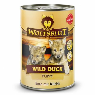 Wolfsblut Welpenfutter Nassfutter Dosenfutter Wild Duck Ente + Kürbis 6x395g