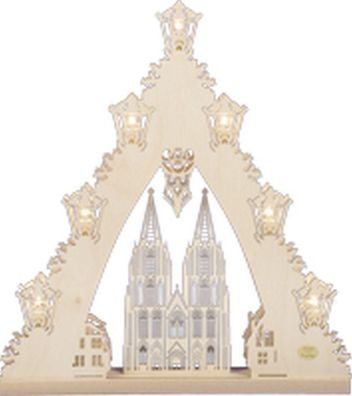 Lichterspitze Kölner Dom LED-Beleuchtung natur BxHxT 31,5x41,5x4,5cm NEU Schwi