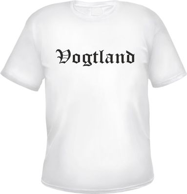 Vogtland Herren T-Shirt - Altdeutsch - Weißes Tee Shirt