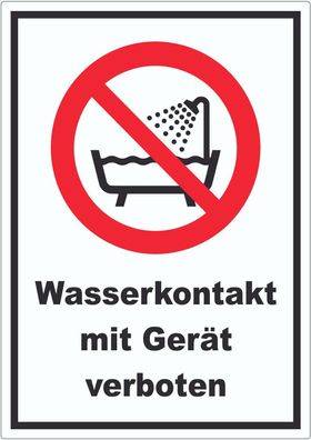 Wasserkontakt mit Gerät verboten Aufkleber