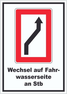 Wechsel auf die Fahrwasserseite Steuerbordseite Symbol und Text Aufkleber