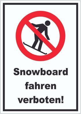 Snowboard fahren verboten Aufkleber