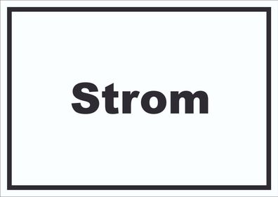 Strom Schild mit Text Anschluss waagerecht