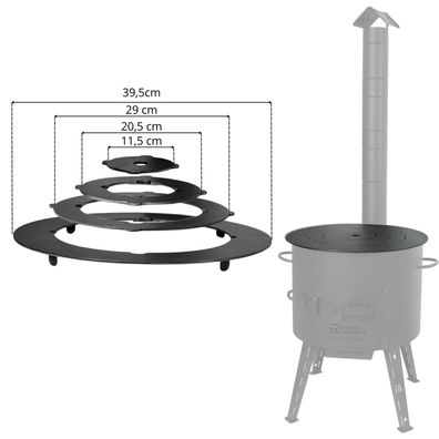 Adapter - Ringe für Eintopfofen 34,5-38 cm Utschak Herdplatte für Feuerkessel