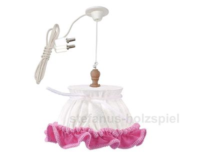 Hängelampe Puppenhaus-Lampe 3,5V Puppenhausbeleuchtung, Kahlert 10516 weiß/rosa