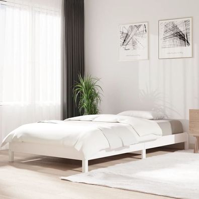 vidaXL Stapelbett Weiß 90x200 cm Massivholz Kiefer