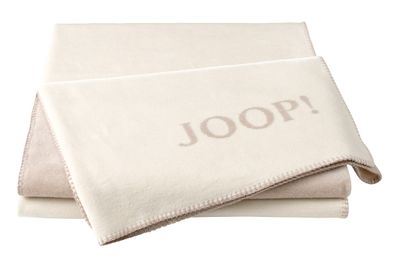 JOOP! Plaid Uni Doubleface Farbe Ecru-Feder Größe 150 x 200