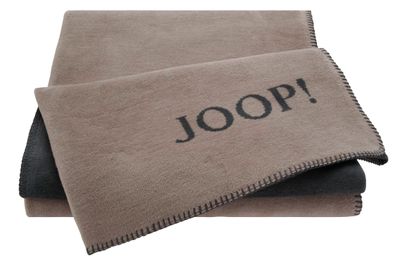 JOOP! Plaid Uni Doubleface Farbe Taupe-Anthrazit Größe 150 x 200