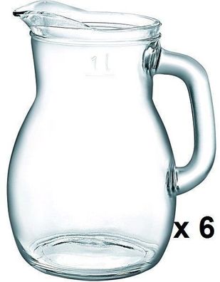 6 x Glas Krug Bistrot geeicht 1,0L