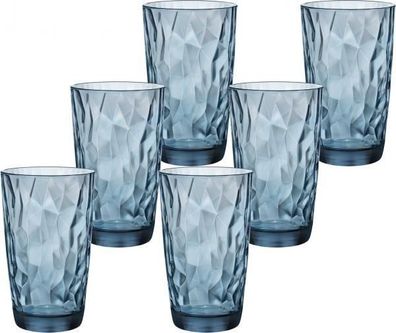 Longdrink Gläser 47cl Diamond Ocean Blue - 6 Stück