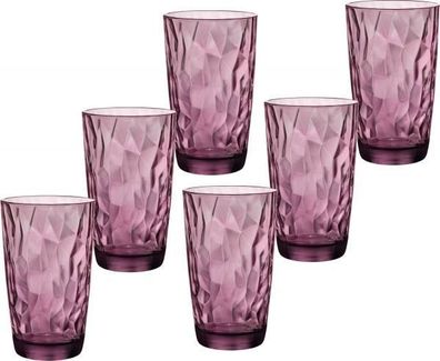 Longdrink Gläser 47cl Diamond Rock Purple - 6 Stück