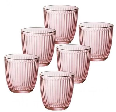 6 Wassergläser Saftgläser Whiskybecher 29cl Line Rosa