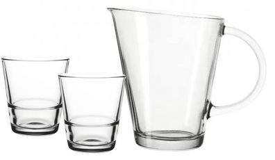 Glas Krug + 2 Becher Limito - Leonardo - 3tlg. Set