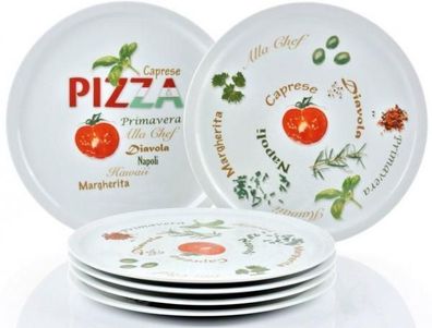 Pizzateller 30cm Alla Chef Porzellan - 6 Stück