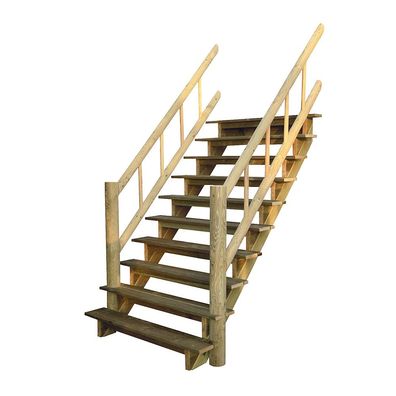 Anbau-Treppe-R130 Rundstamm | Holztreppe | Stelzenhaus | Gartentreppe