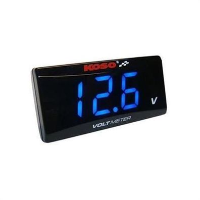 Koso Volt Meter SUPER SLIM blau Voltmeter Spannungsanzeige Motorrad Roller Quad,