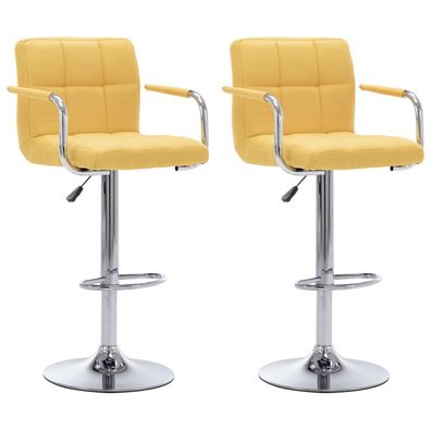 vidaXL Barhocker 2 Stk. Gelb Stoff