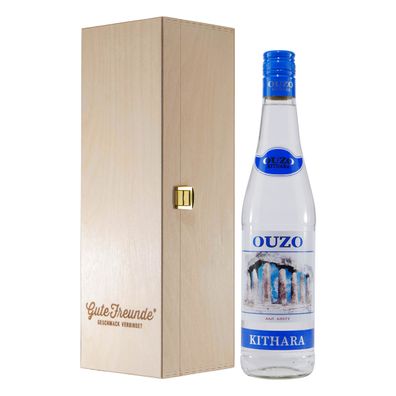 Kithara Ouzo mit Geschenk-Holzkiste