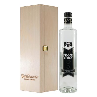 Fjodor Vodka Fivefold Distilled mit Geschenk-Holzkiste