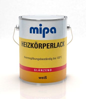 MIPA Heizkörperlack 2,5L RAL9010 weiß, gilbungsbeständig 120ßÂ°C,180ßÂ°C