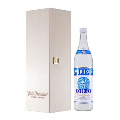 Mirios Ouzo - Greek Aperitif mit Geschenk-Holzkiste