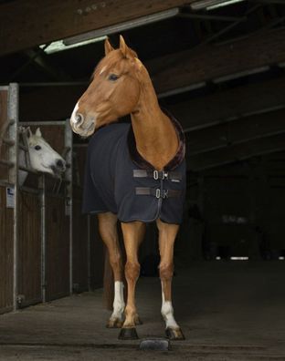 Equithème „Teddy" Polar Fleece Decke, Schwarz/Braun