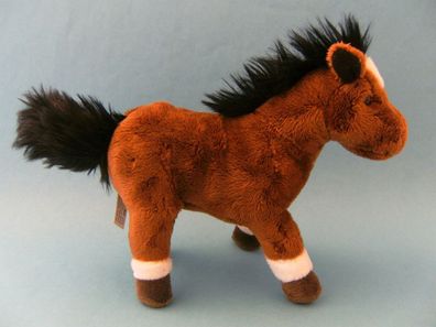 Plüschtier Pferd 21cm braun Stofftiere Kuscheltiere Pferde Pony Ponys Ross Gaul Esel