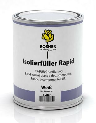 Rosner Isolierfller Rapid weiß Holz 2K PUR-Express Fller Grundierung 1 Liter