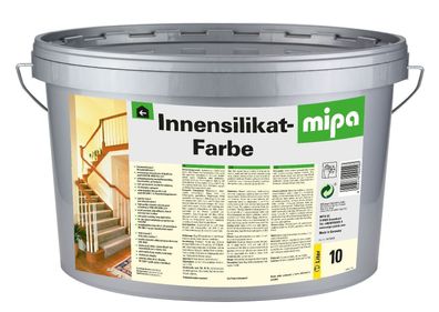 Mipa Innensilikat-Farbe LEF Innenwandfarbe Deckenanstriche lösmittelfrei 10 Ltr