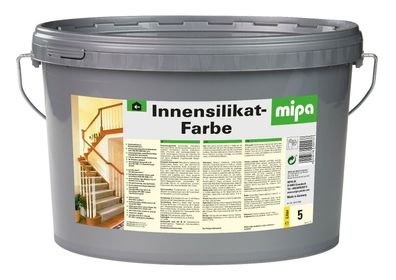 Mipa Innensilikat-Farbe LEF Innenwandfarbe Deckenanstriche lösmittelfrei 5 Ltr