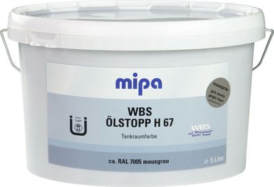 Mipa WBS-ßlstopp H67 Tankraumfarbe ßlsperrbeschichtung RAL 7030 Hellgrau 5L