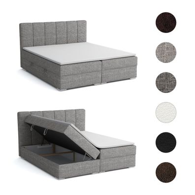 Boxspringbett Doppelbett Provo Bett mit Bettkästen Schlafzimmer Matratze H3 Topper