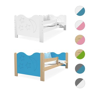 Kinderbett Jugendbett Miki Einzelbett Holzbett mit Bettkasten 160x80 190x80 cm