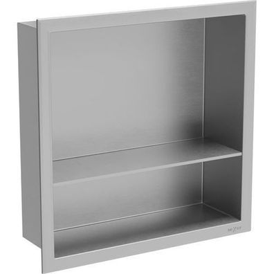 Mexen X-Wall-R Einbauregal mit Flansch und Auflage 30 x 30 cm, inox - 1910303010S