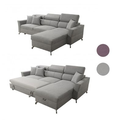 Ecksofa Inez Top Schlafsofa Bettkasten Couch Wohnzimmer Eckcouch mit Schlaffunktion