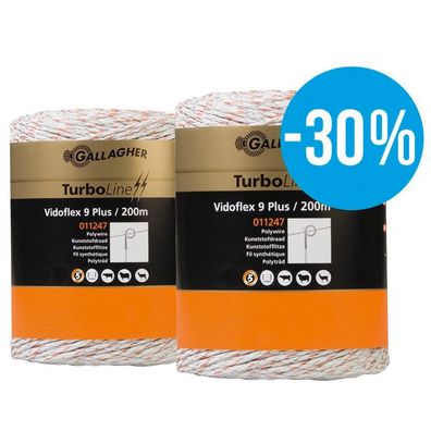 Gallagher Duopack Vidoflex 9 TurboLine Plus 2x200m weiß