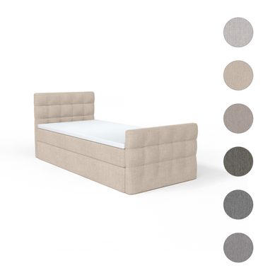 Einzelbett Boxspringbett Loures Mini Jugendbett 90/100x200cm Designbett