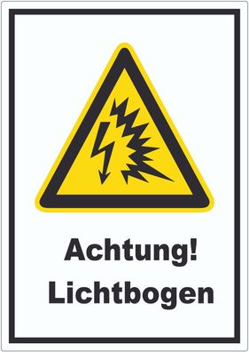 Achtung Lichtbogen Aufkleber