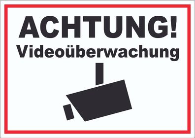 Achtung Videoüberwachung Kameraüberwachung Aufkleber