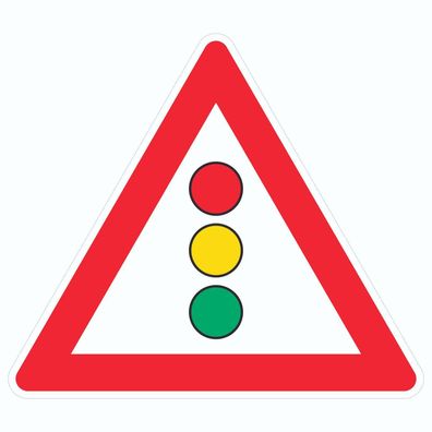 Aufkleber Dreick Achtung Ampel Symbol