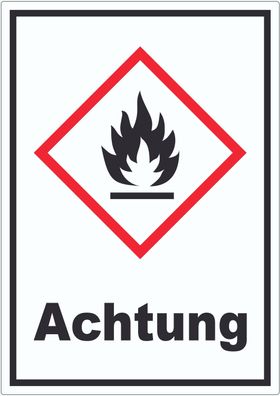 Aufkleber Entzündbare Stoffe Achtung Flamme