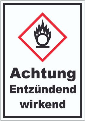 Aufkleber Entzündend wirkend Brandfördernd Flamme