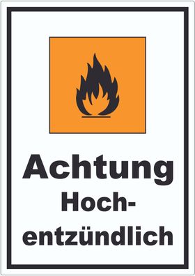 Aufkleber Gefahrensymbol Hochentzündlich Flamme