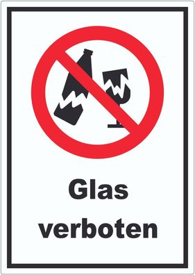 Aufkleber Glas verboten