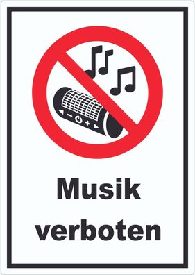 Aufkleber Musik verboten